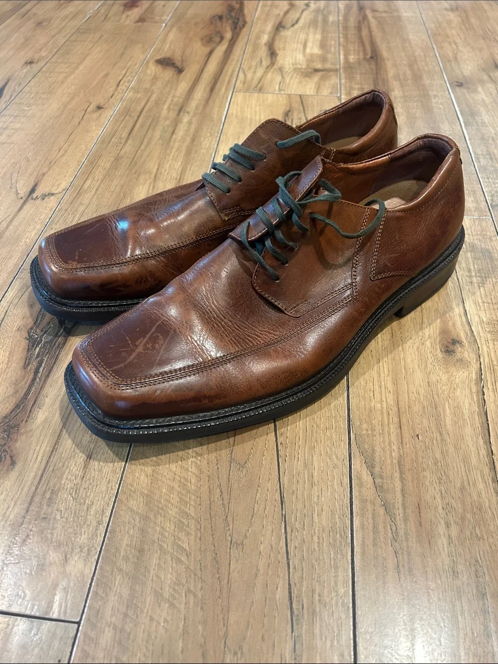 Johnston and Murphy moc toe laced dress shoes sz 12M